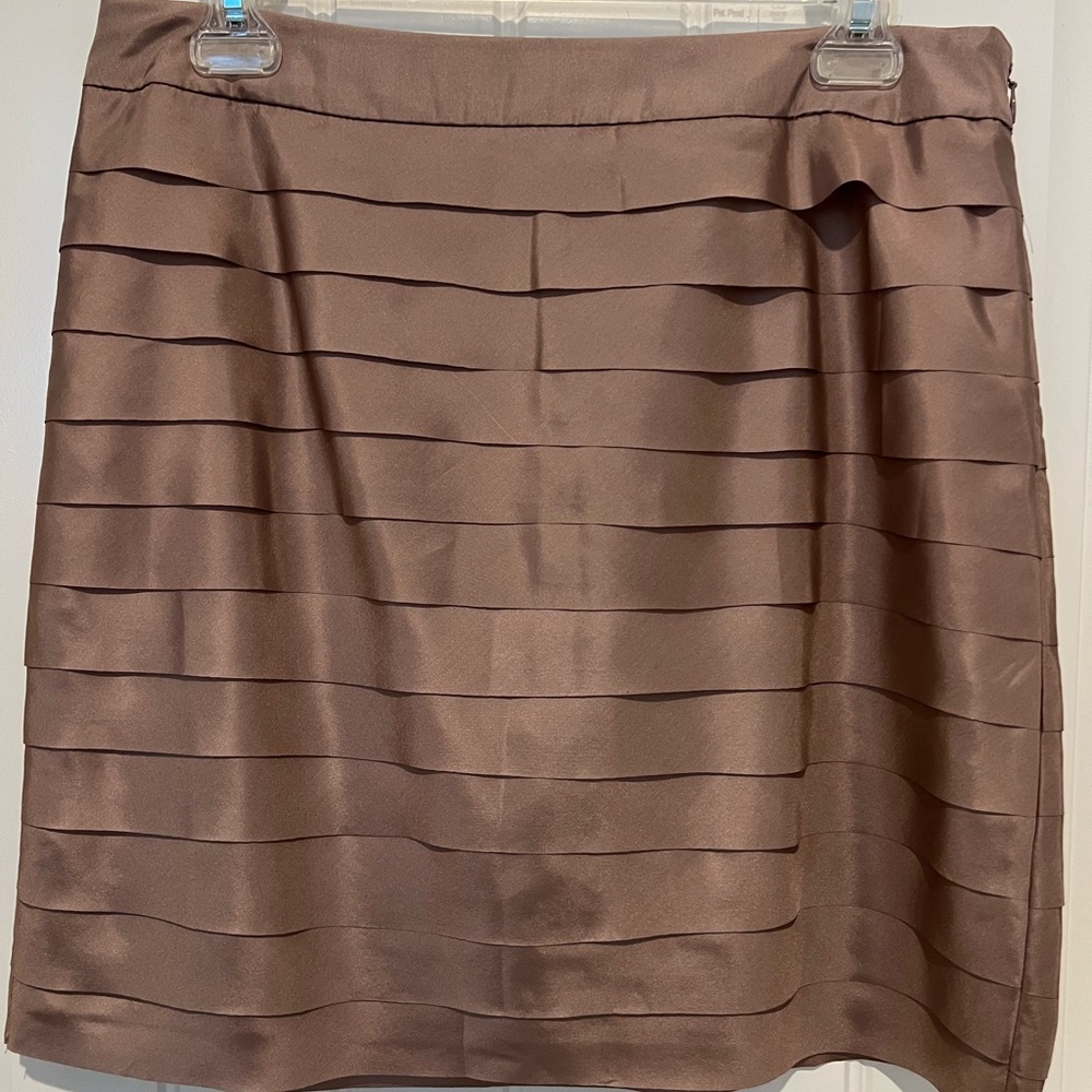 LOFT Silk Tiered Mini Skirt Cocktail Casual